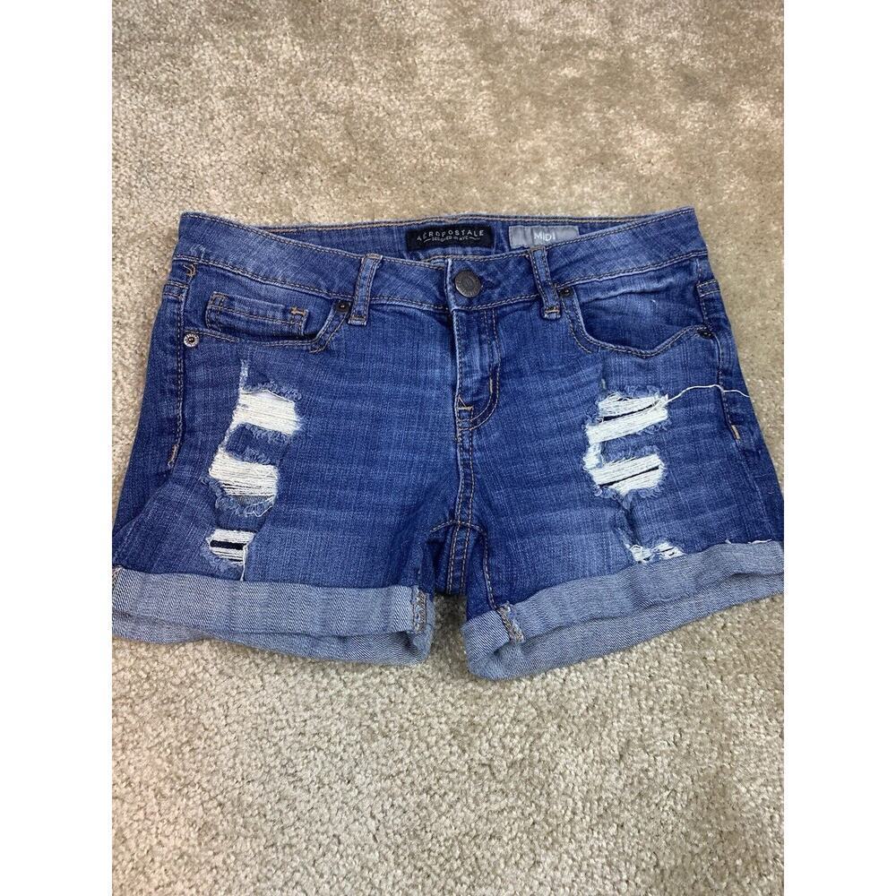 Aeropostale Women’s Midi Shorts Size 0 Distressed Cuffed Low Rise #567